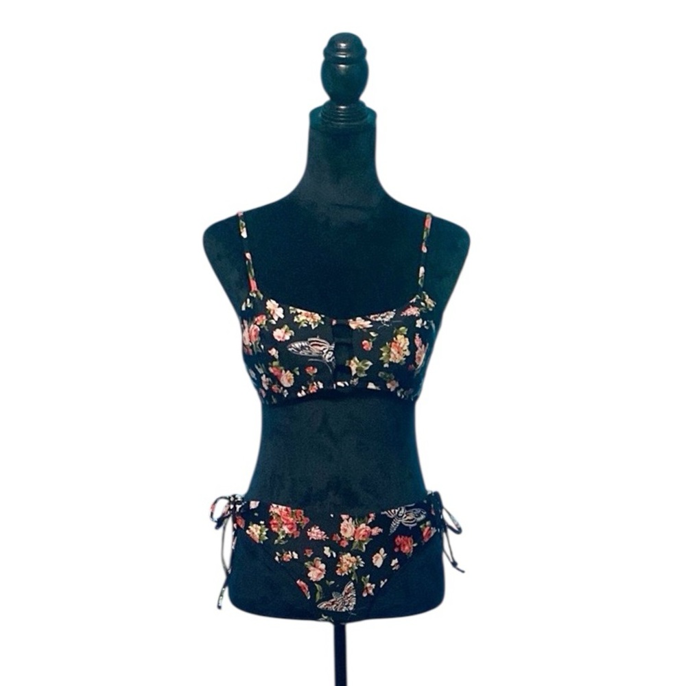 Hot Topic Midnight Hour "Death Moth" Strappy Bikini Set - Size Small